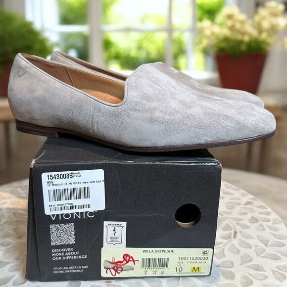 VIONIC Willa Leather Suede Supportive Slip On Loafer Flat Orthotic APMA - Picture 9 of 9